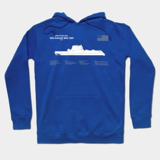 USS Zumwalt DDG-1000 Destroyer ship plans - ABDpng Hoodie